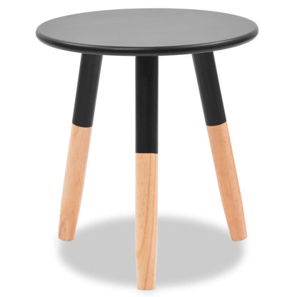 Side Table | Set of 2 | Black | Solid pinewood legs, MDF top | Small