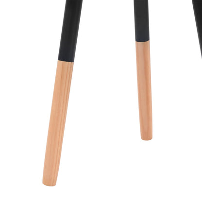 Side Table | Set of 2 | Black | Solid pinewood legs, MDF top | Small