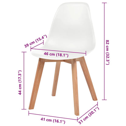 Dining Chairs 4 pcs White Plastic