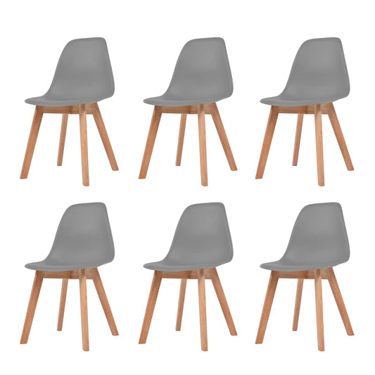 Dining Chair | Set of 6 | Grey | Plastic seat | Standard | Ergonomic