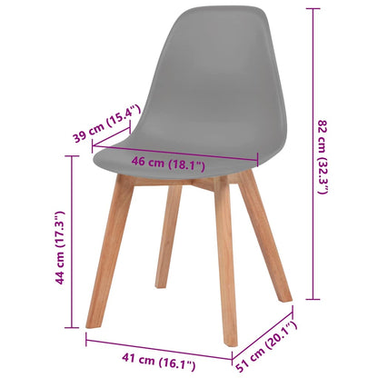 Dining Chairs 6 pcs Grey Plastic