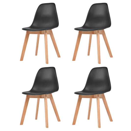 Dining Chair | Set of 4 | Black | Plastic seat | Standard | Durable