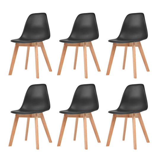 Dining Chair | Set of 6 | Black | Plastic seat | Standard | Ergonomic