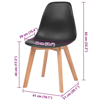 Dining Chairs 6 pcs Black Plastic