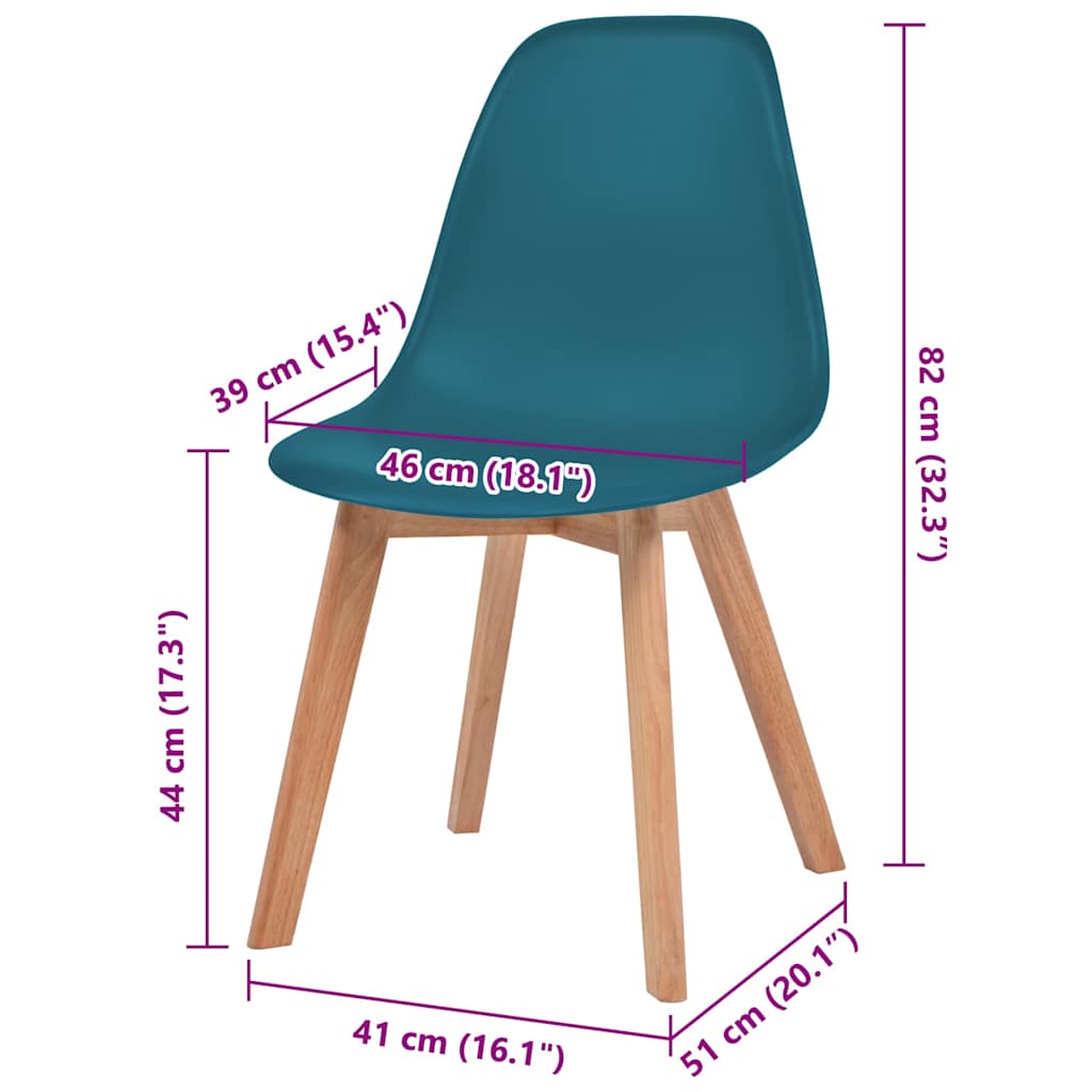 Dining Chairs 2 pcs Turquoise Plastic