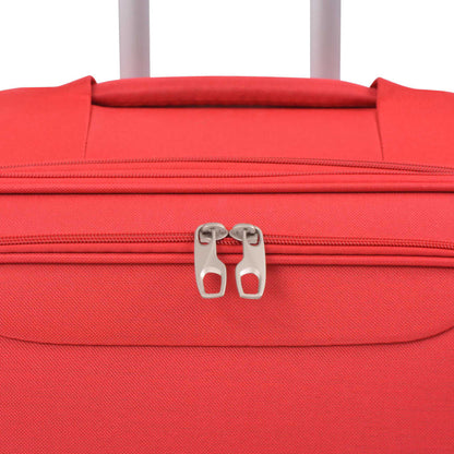 3 Piece Soft Case Trolley Set Red