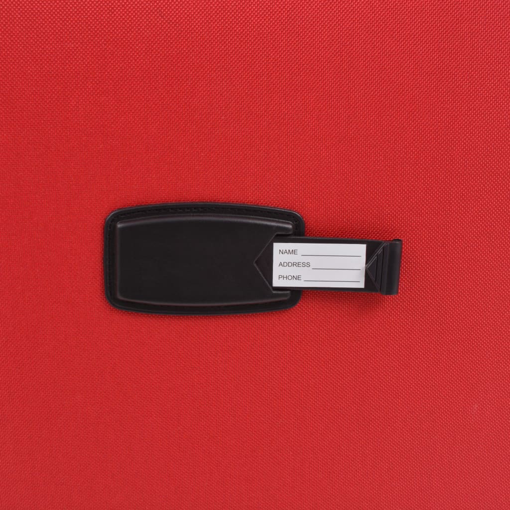 3 Piece Soft Case Trolley Set Red