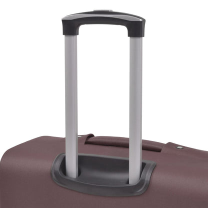 3 Piece Soft Case Trolley Set Coffee
