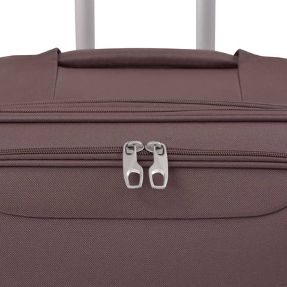 3 Piece Soft Case Trolley Set Coffee