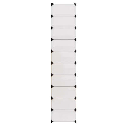 Interlocking Shoe Organiser with 10 Compartments White