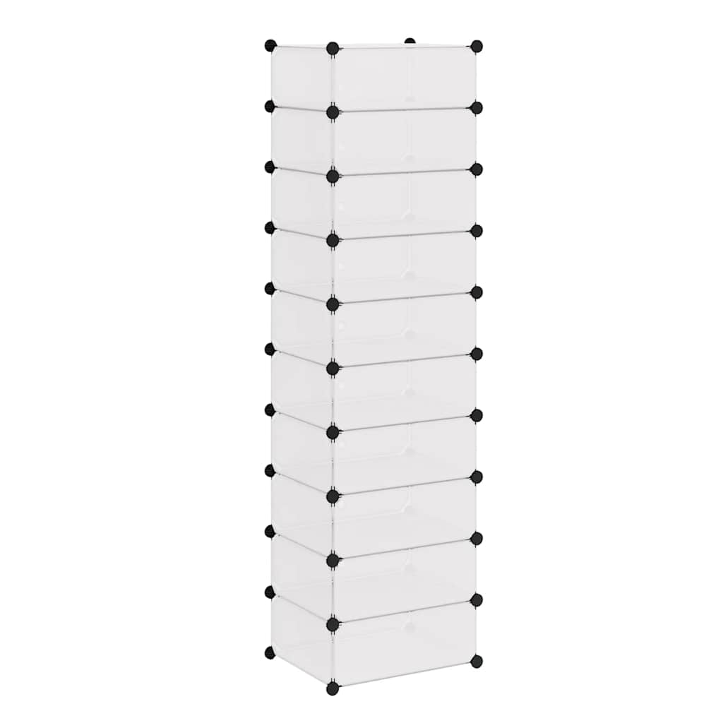 Interlocking Shoe Organiser with 10 Compartments White