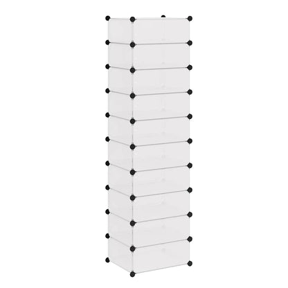 Interlocking Shoe Organiser with 10 Compartments White