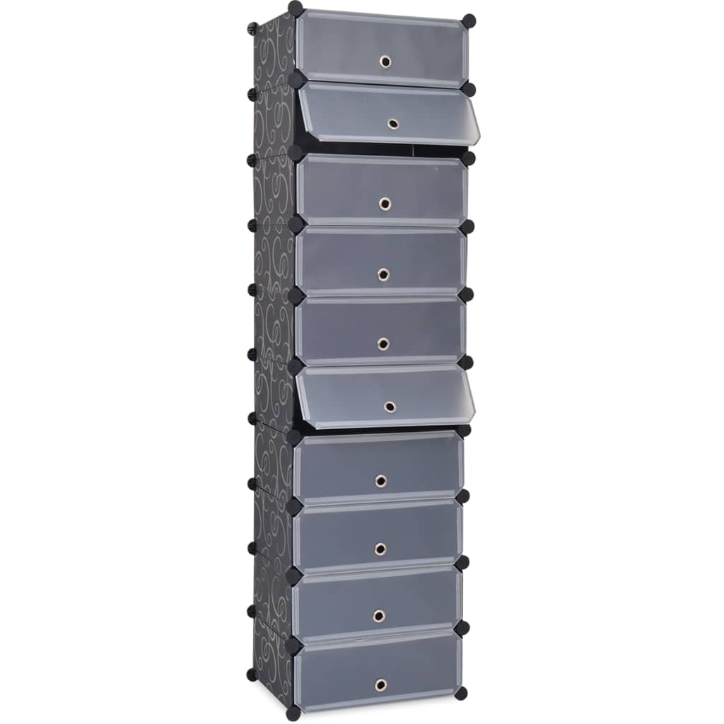 Shoe Organizer | Black and white | Plastic panels, Steel frames | Large