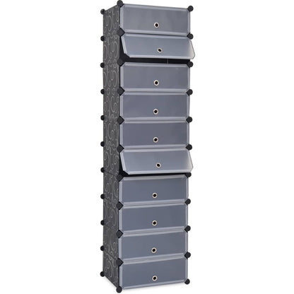 Shoe Organizer | Black and white | Plastic panels, Steel frames | Large