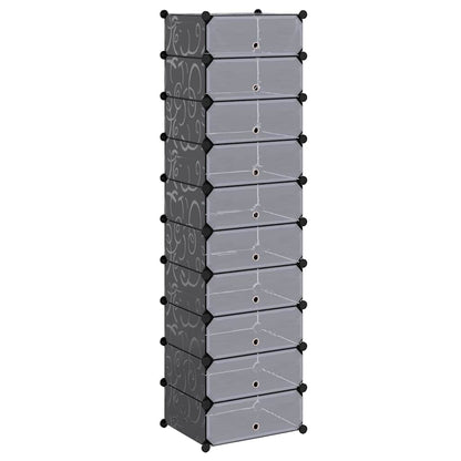 Interlocking Shoe Organiser with 10 Compartments Black