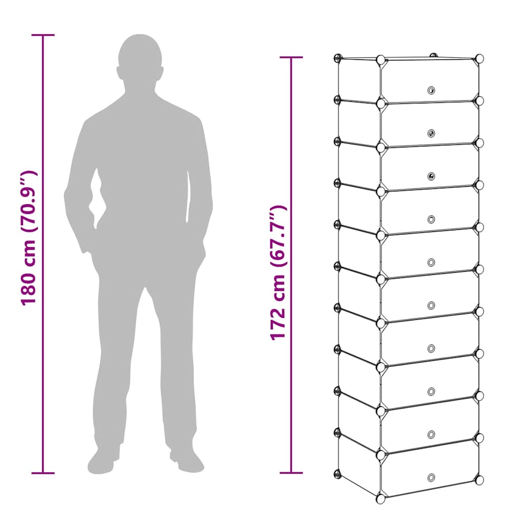 Shoe Organizer | Black and white | Plastic panels, Steel frames | Large