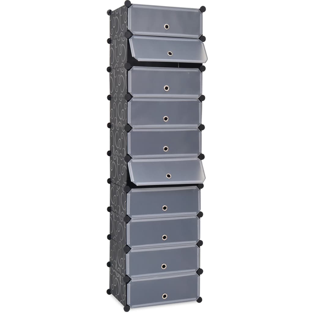 Shoe Organizer | Black and white | Plastic panels, Steel frames | Large