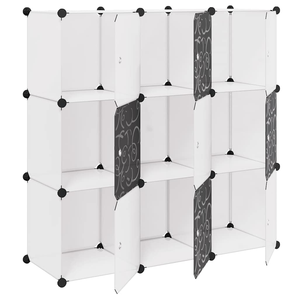 Storage Cube Organiser with 9 Compartments Black and White