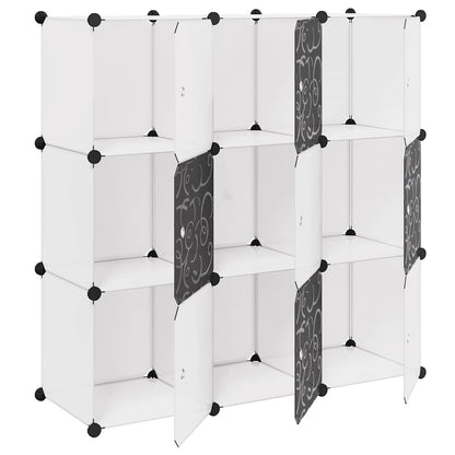 Storage Cube Organiser with 9 Compartments Black and White