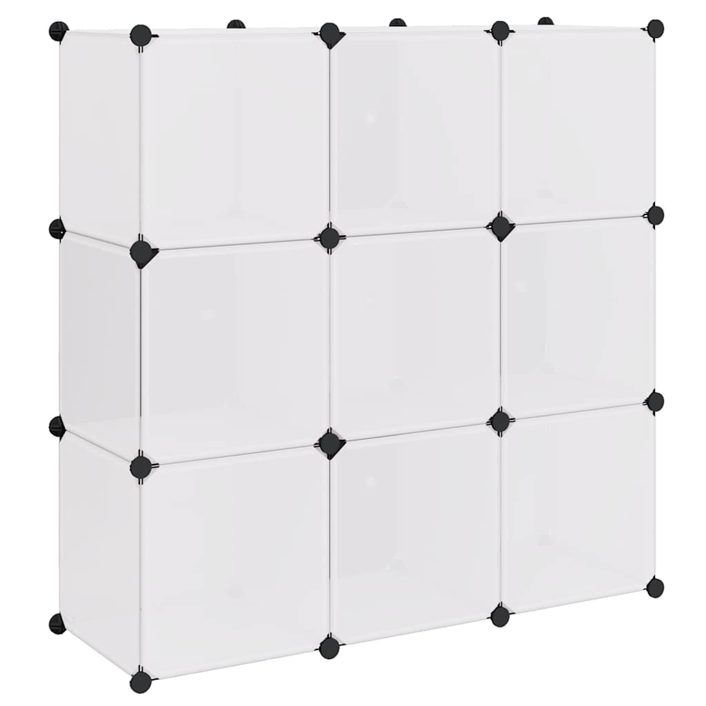 Storage Cube Organiser with 9 Compartments Black and White