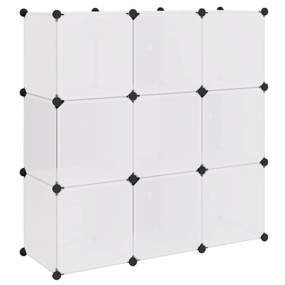 Storage Cube Organiser with 9 Compartments Black and White