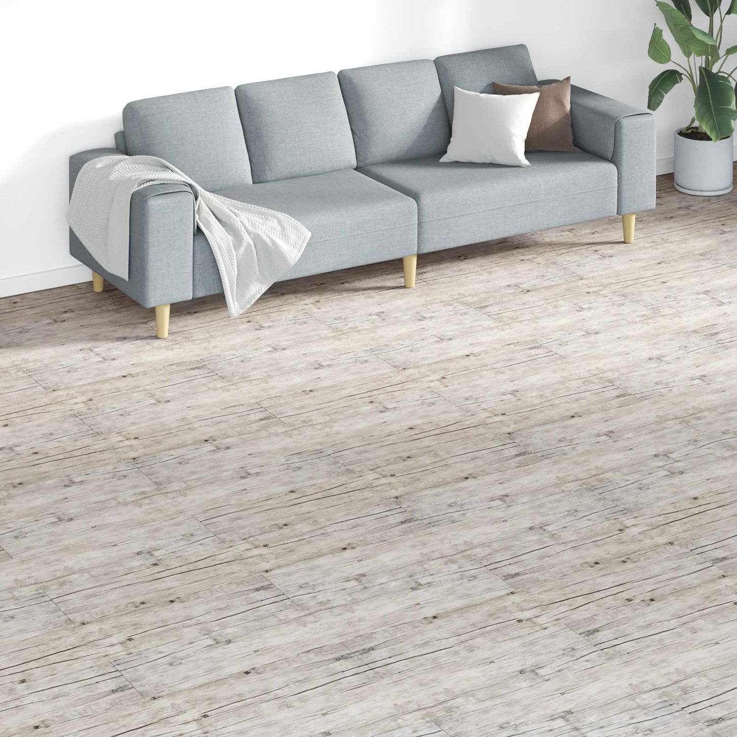 Flooring Planks 18 pcs Grey 5.26 m² PVC