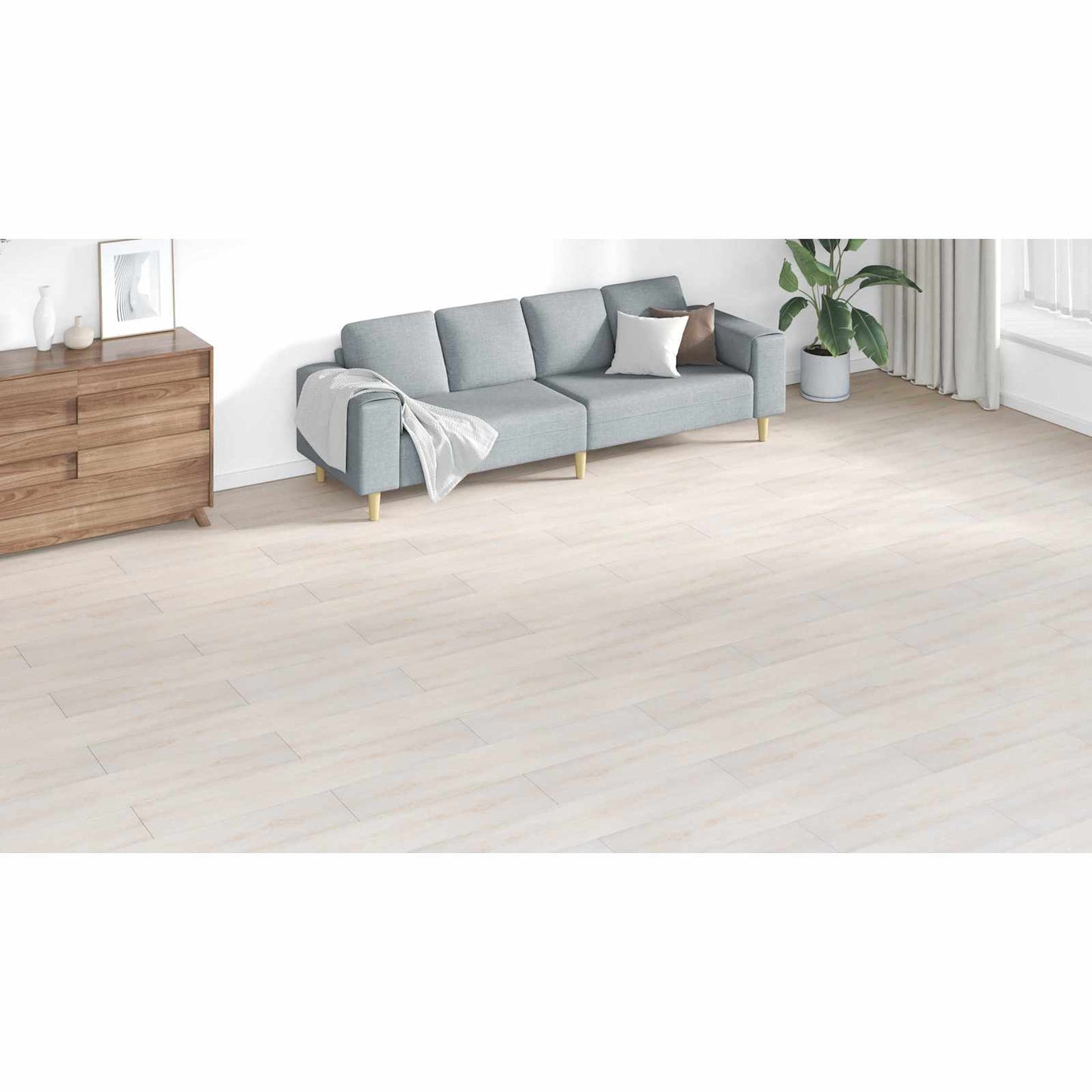 Flooring Planks 18 pcs White 5.26 m² PVC