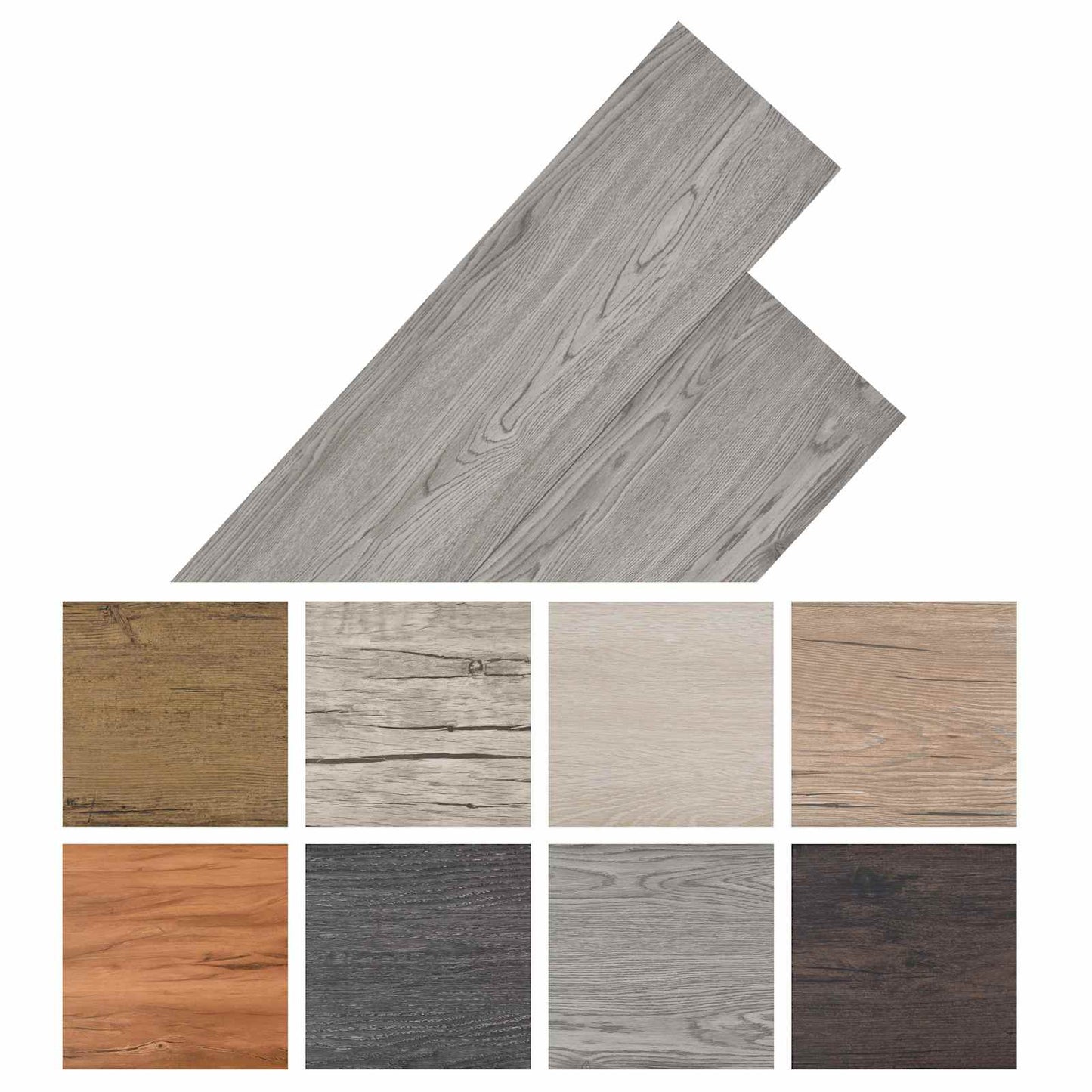 Flooring Planks 18 pcs Dark Grey 5.26 m² PVC