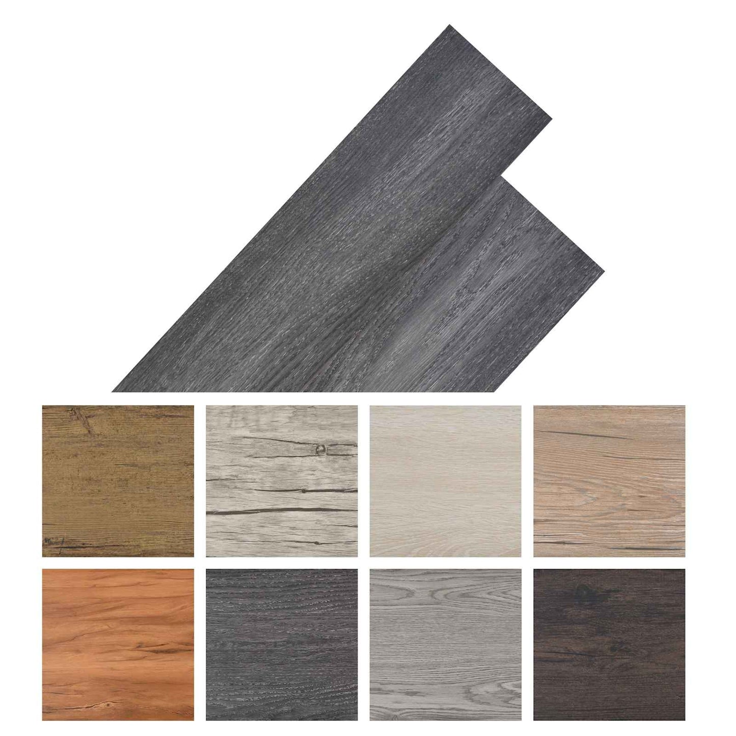 Flooring Planks 36 pcs Black and White 5.02 m² PVC