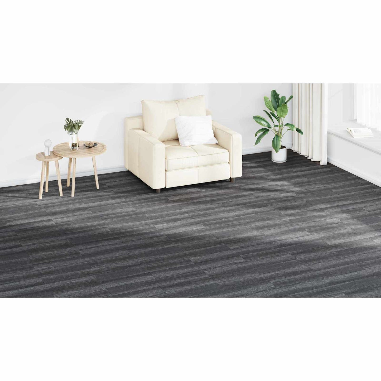 Flooring Planks 36 pcs Black and White 5.02 m² PVC