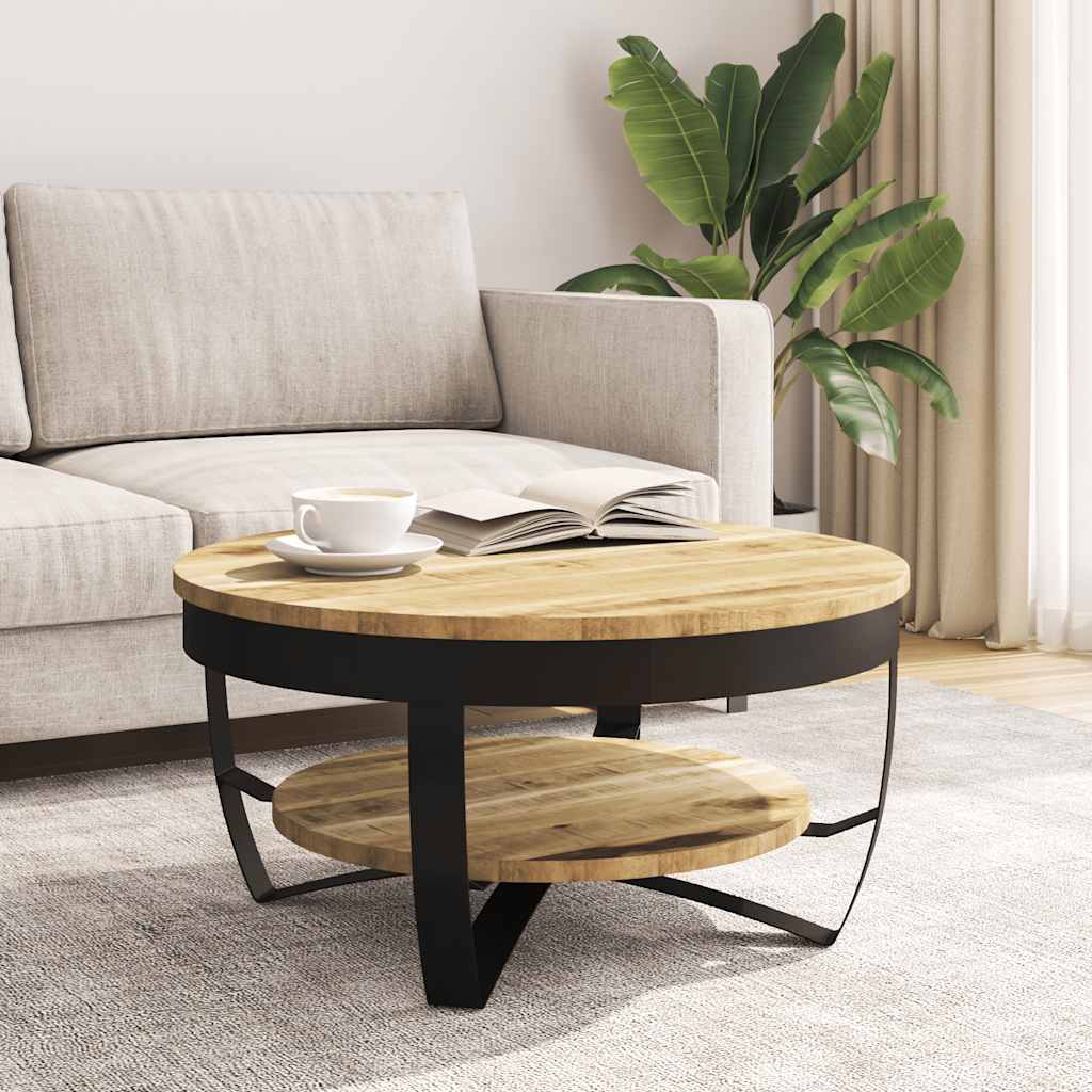 Coffee Table Solid Rough Mango Wood 65x32 cm