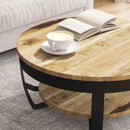 Coffee Table Solid Rough Mango Wood 65x32 cm