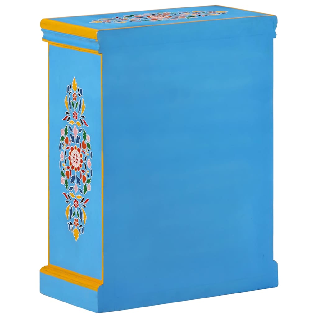 244838 vidaXL Sideboard Solid Mango Wood Turquoise Hand Painted