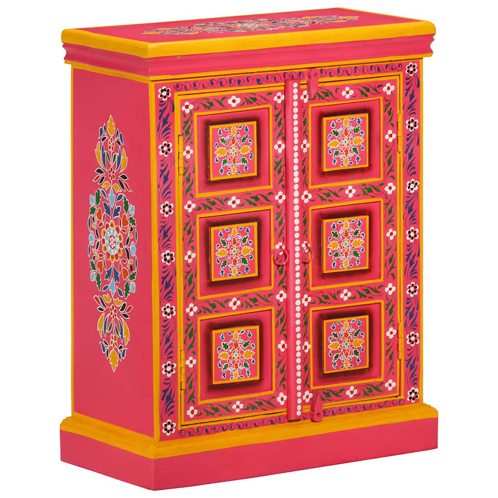 Sideboard Solid Mango Wood Pink Hand Painted