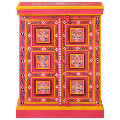 Sideboard Solid Mango Wood Pink Hand Painted