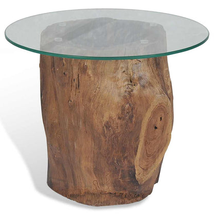 245069 vidaXL Coffee Table Teak Glass 50x40 cm