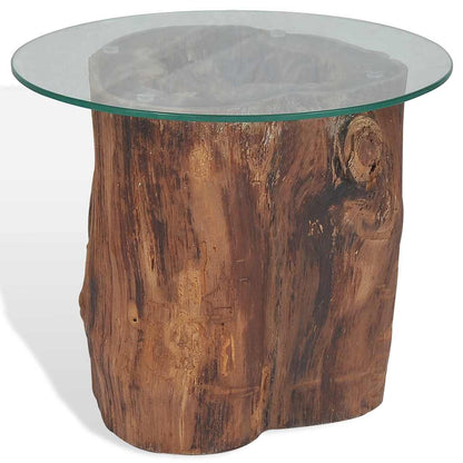 245069 vidaXL Coffee Table Teak Glass 50x40 cm
