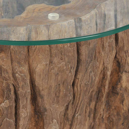 245069 vidaXL Coffee Table Teak Glass 50x40 cm