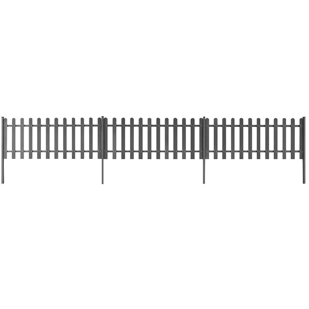 42826 vidaXL Picket Fence with Posts 3 pcs WPC 600x60 cm