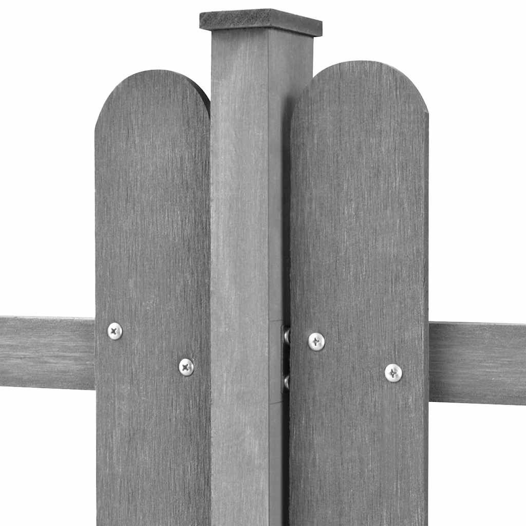 42826 vidaXL Picket Fence with Posts 3 pcs WPC 600x60 cm