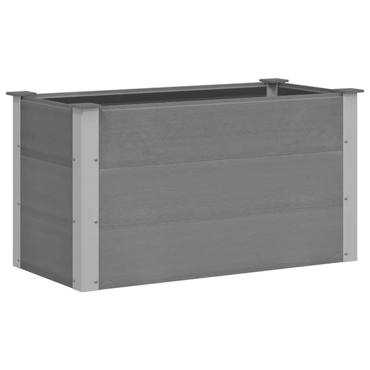 Garden Raised Bed | Grey | Wood-plastic composite, Aluminium