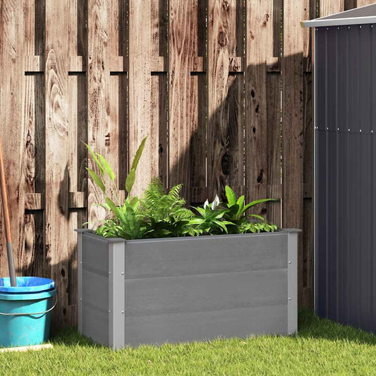 Garden Raised Bed | Grey | Wood-plastic composite, Aluminium