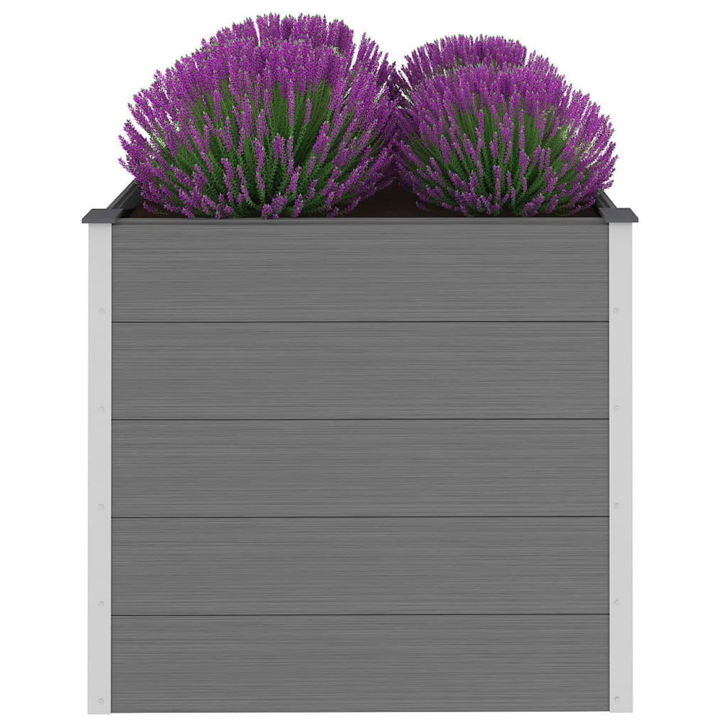 Garden Raised Bed WPC 100x100x91 cm Grey