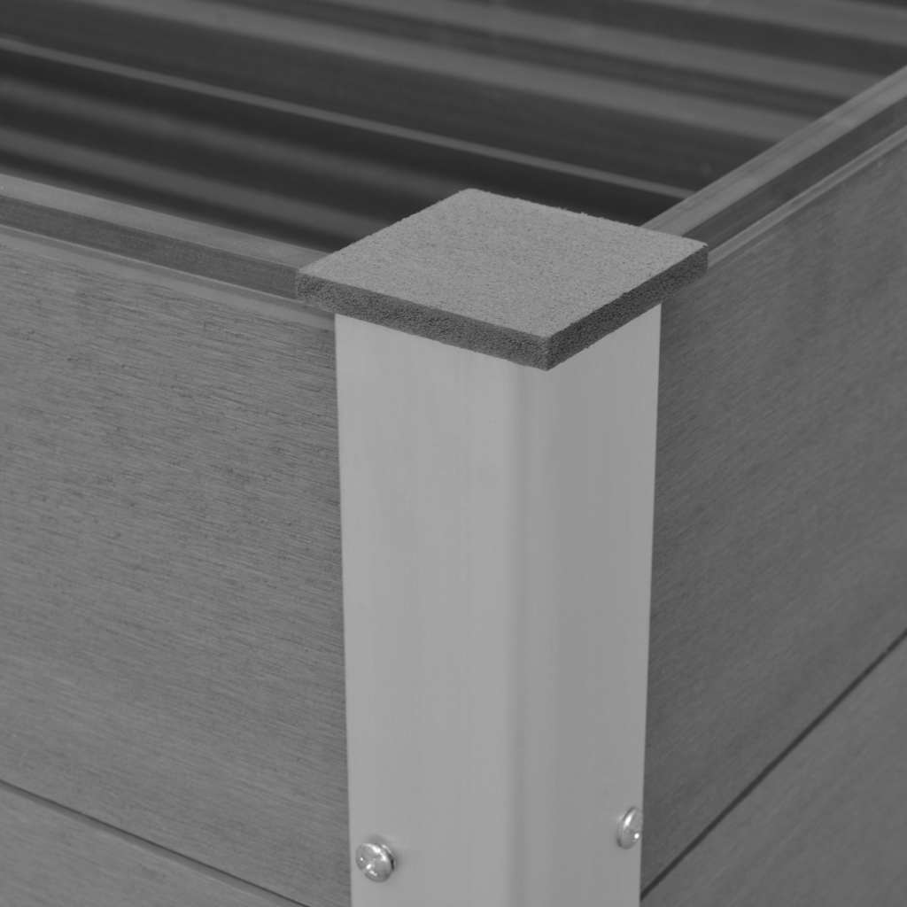 Garden Raised Bed WPC 100x100x91 cm Grey