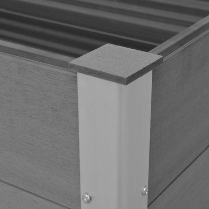Garden Raised Bed WPC 150x50x91 cm Grey