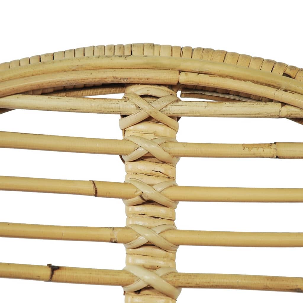 Dining Chair | Set of 2 | Beige | Natural rattan and wrought iron