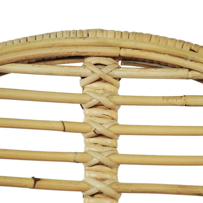 Dining Chair | Set of 2 | Beige | Natural rattan and wrought iron