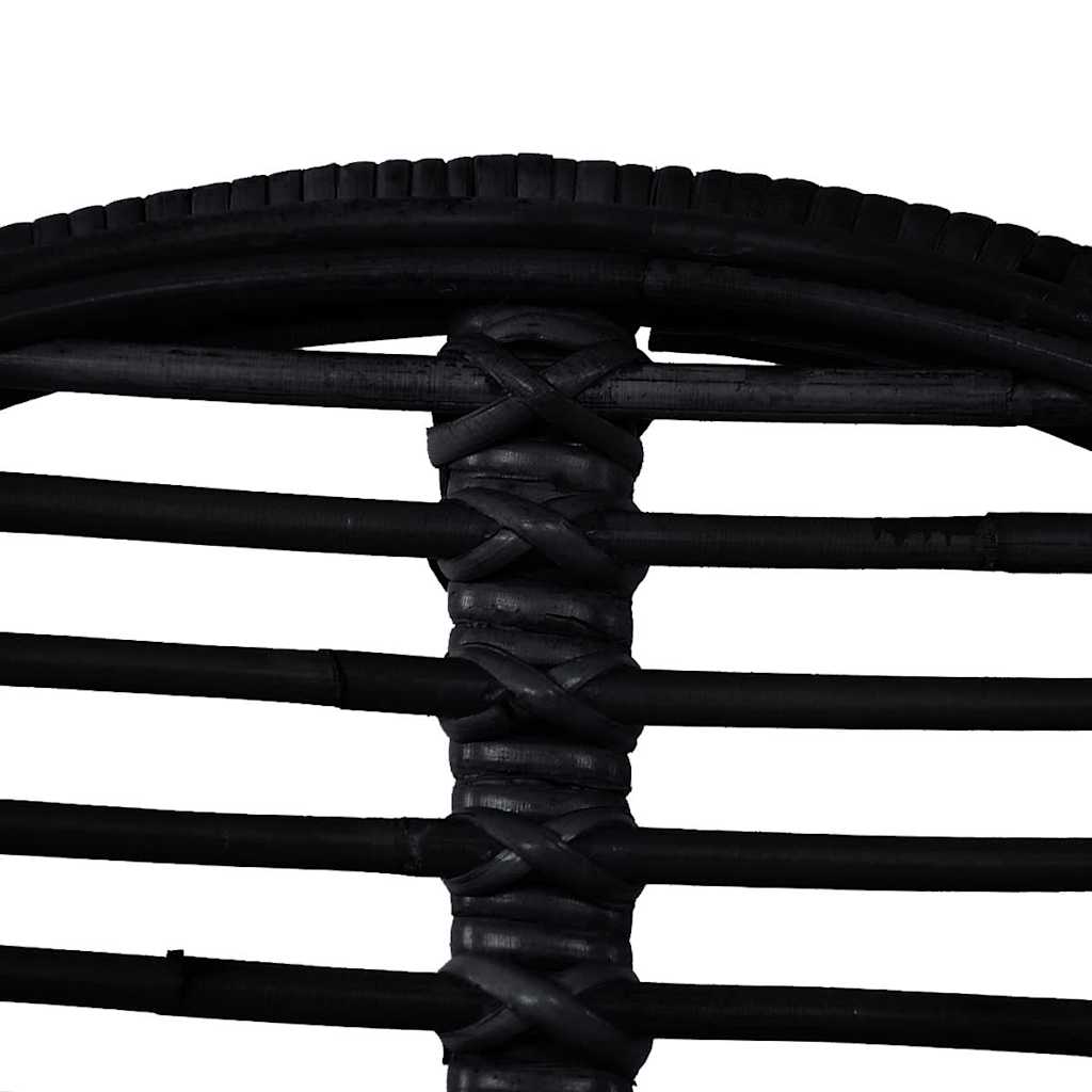 Dining Chairs 2 pcs Black Natural Rattan