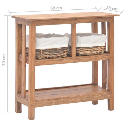 244489 vidaXL Console Table Solid Mahogany Wood 69x28x70 cm