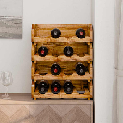 Wine Racks 4 pcs for 16 Bottles Solid Mahogany Wood